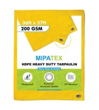 Mipatex Tarpaulin / Tirpal 36 Feet x 27 Feet 200 GSM (Yellow)